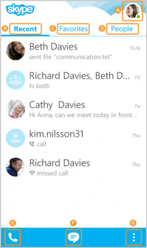 ... of the screen, you can view and edit your Skype profile details