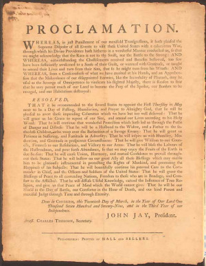 Congressional Prayer Proclamation, 1779