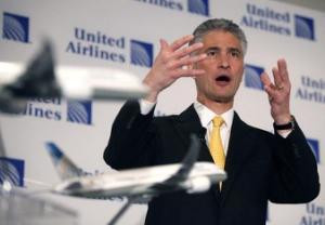 Continental Airlines CEO Smisek speaks during a news conference ...