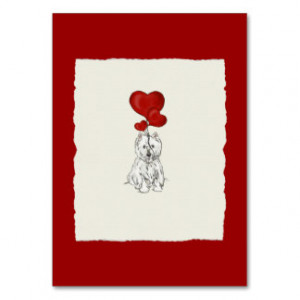 West Highland White Terrier Valentines Day Business Card Template