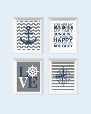 ... Nursery Prints, Boys Nautical Nursery, Inspirational Quotes - You are