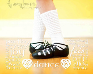 Irish Dance wall art canvas with shoes and words girls room jig, reel ...