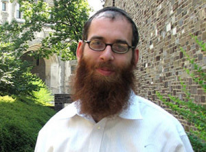 Rabbi Eitan Webb stands at one of the gateways to the Princeton ...