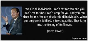 We are all individuals. I can't eat for you and you can't eat for me ...