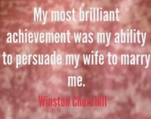 Winston Churchill quote on marriage