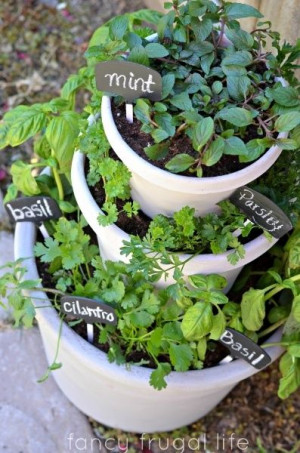 ... Herbs Gardens, Diy Stacking, Stacking Herbs, Backyard Gardens, Diy
