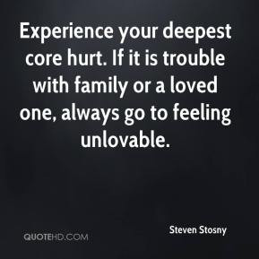 ... is trouble with family or a loved one, always go to feeling unlovable