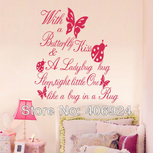 Removable-With-A-Butterfly-Kiss-Wall-Quote-Decals-Stickers-Decor ...