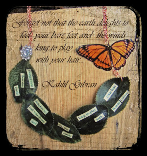 Kahlil Gibran Quote Collage Necklace