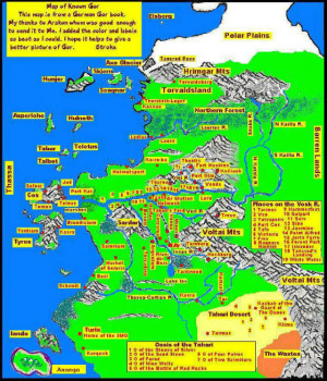 Map of Gor and places mentioned, also, a short list of quotes on ...