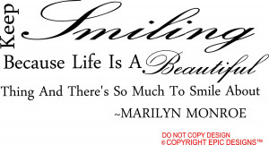 ... Is Beauty Quote Marilyn Monroe Marilyn monroe keep smiling