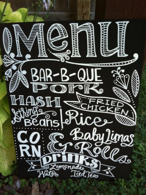 15x20 Chalkboard Wedding Menu Sign -- I love the idea of doing a menu ...
