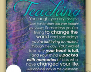 TEACHING Quote 12 x 12 Canvas Galle ry Wrap Purple & Teal ...