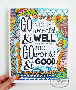 Graduation Gift, Illustration, Inspiring Quote, 8 x 10 Art Print Go ...