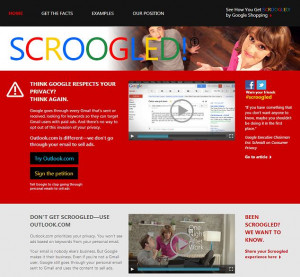 Scroogled! Microsoft's website to accompany its latest campaign taking ...
