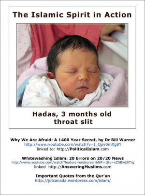 Islamic beliefs, Islam and terrorism - baby girl Hadas