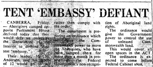 ... Canberra, land rights, land rights, tent embassy, Whitlam, Gough, 1972