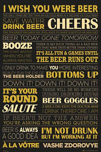 ... BEER LIFE POSTER - 24x36 QUOTES TERMS CHEERS BAR DRINKING TOAST LIST