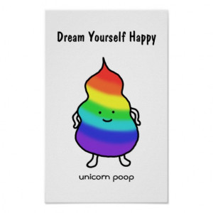 Unicorn Poop Funny Inspirational Poster Rainbow