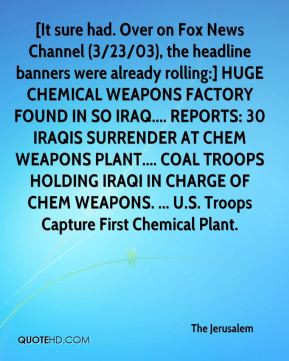 03), the headline banners were already rolling:] HUGE CHEMICAL WEAPONS ...