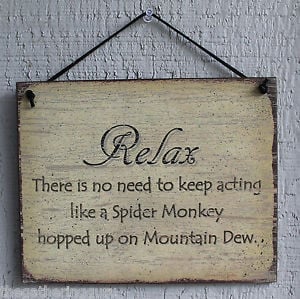 ... Hopped Up Mountain Dew Funny Humor Quote Saying Wood Sign Wall Decor