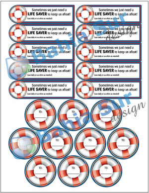 Life saver Candy Treat Label with quote Digital Download Printable ...