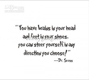 Wall Quote PVC Dr Seuss Quote You Have Brains In Your Head...Wall ...