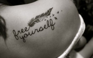 Feather Quote Tattoo