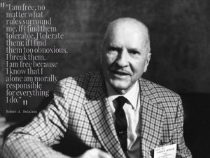 Robert A. Heinlein Quote On Being Free No Matter What The Law Tells Us