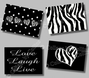 Zebra Love Quotes Zebra print inspirational laugh live love quote art ...