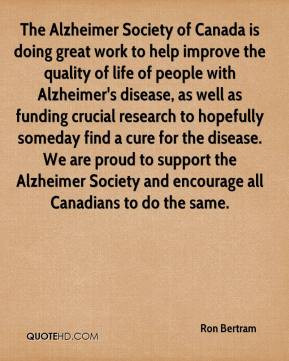 The Alzheimer Society of Canada is doing great work to help improve ...