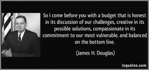 honest in its discussion of our challenges creative in james h douglas