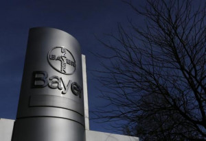The logo of Bayer AG is pictured at the Bayer Healthcare subgroup ...