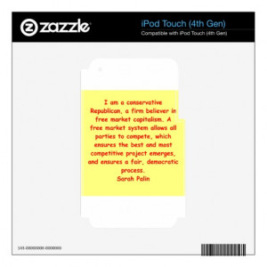 great Sarah Palin quote iPod Touch 4G Skin