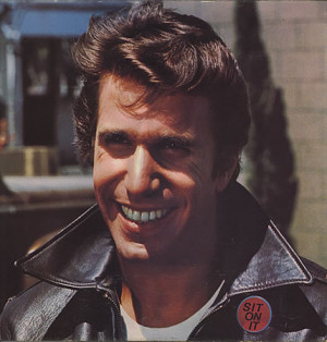 Fonzie Happy Days record. It features hits of the 50s, the Happy Days ...