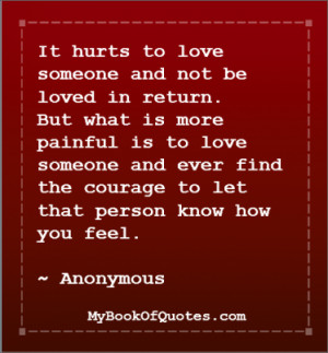 Hurts Love Someone And...