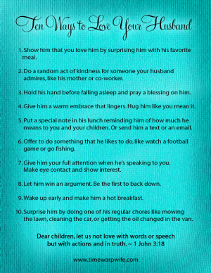 10 Ways to Love Your Husband