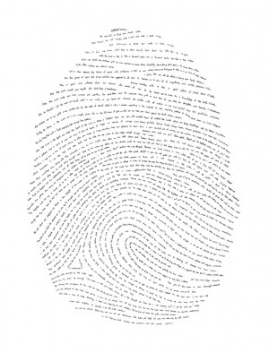 hand-drawn fingerprint with one verse from every book of the Bible ...