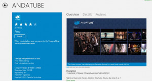 Enjoy HD Quality YouTube Videos with Andatube app in Windows 8