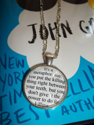 ... Green, Quote Book Pendant Necklace Jewellery, Augustus Waters TFiOS