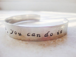 Walt Disney quote hamdstamped on a silver hammered by Lolasjewels, $14 ...