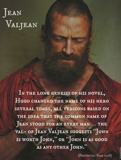 Jean Valjean: footnote from the book. VERY cool!! I liked this little ...