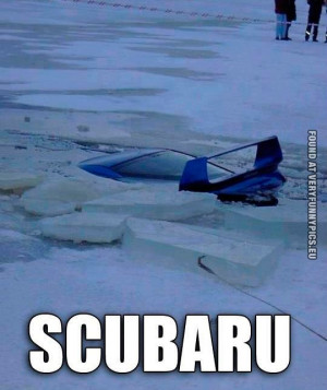 Funny Picture - Scubaru - Subaru under the ice