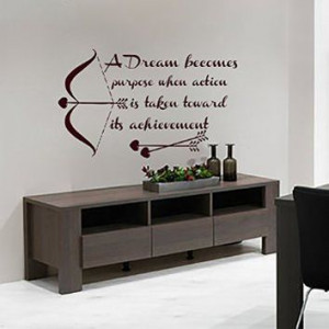 Wall Decals Quotes A Dream becomes Decal Vinyl Sticker Crossbow Window ...