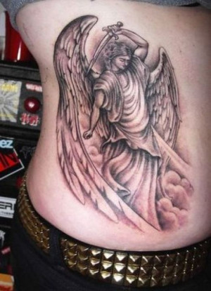 Guardian Angel with Sword Tattoo