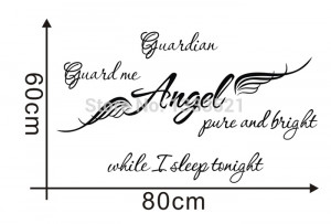 Guardian Angel Wings vinyl wall sticker Quote decal Art baby girl kids ...