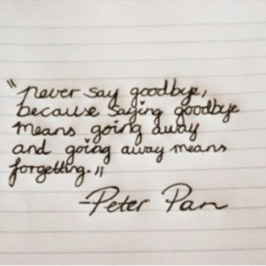 never say goodbye - Peter Pan
