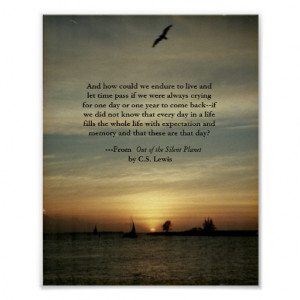 Sunset poster with C.S.Lewis quote
