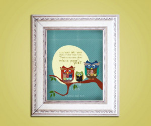 Owls Art Print, Dr.Seuss quote, Childrens Art Prints, Nursery Wall Art ...