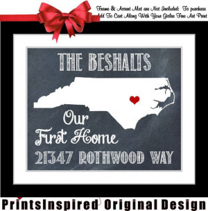 Housewarming Gift Personalized State Map Print: Quote Location New ...